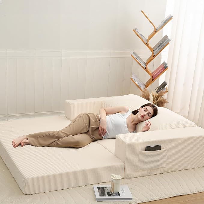COMAX Convertible Sofa Bed Queen, Folding Fold Out Couch Bed, Floor Futon Couch - Image 4