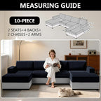 UNBBRRL 10 Pieces Stretch Sofa Cushion Covers - Image 2
