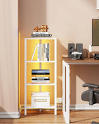 TUTOTAK Corner Shelf, 4-Tier Corner Bookshelf - Image 7