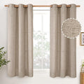 YoungsTex Short Linen Semi Sheer Curtains 45 lnch Length, Oatmeal Drapes | Tan by YoungsTex