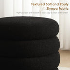 Flouki 19.5" Storage Ottoman Round, Vanity Stools - Image 6