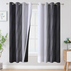 Black and Greyish White Ombre Blackout Curtains by ESTELARTEXTILER