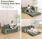 61" Convertible Sofa Bed Loveseat, Memory Foam Boneless Floor Couch - Image 7