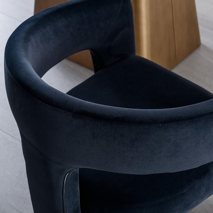 BESTANO Set of 6 Modern Velvet Fabric Upholstered Dining Chairs - Image 5