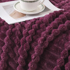 Amaranth Purple Throw Blanket for Couch Sofa 60”x80” Striped Design - Image 4