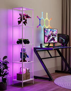 Display Shelf with RGBCW Light, Color Changing Curio Cabinet Floor Lamp with - Image 7