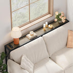 Gewudraw Sofa Table with Oulets and USB Ports, 55.1" Couch Table Behind Sofa - Image 4