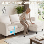 JAMFLY Sectional Sofa for Living Room, 3-Seat Reversible Couch - Image 5
