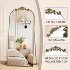 MISSDAY Vintage Baroque Full Length Mirror, Full Metal Frame Stand Up Retro - Image 3