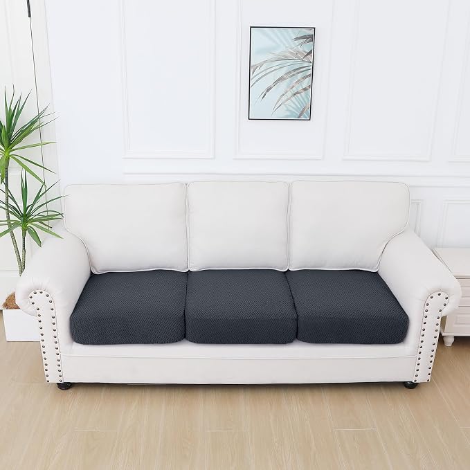 Smiry Waterproof Couch Cushion Covers, Stretch Jacquard Thick Sofa Cushion - Image 5