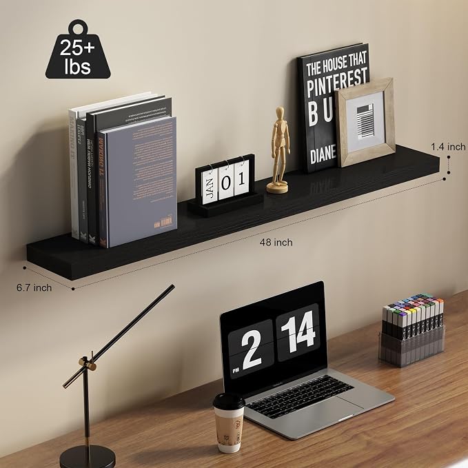 SAUMONIERES 48 Inch Floating Wall Shelves - Image 3