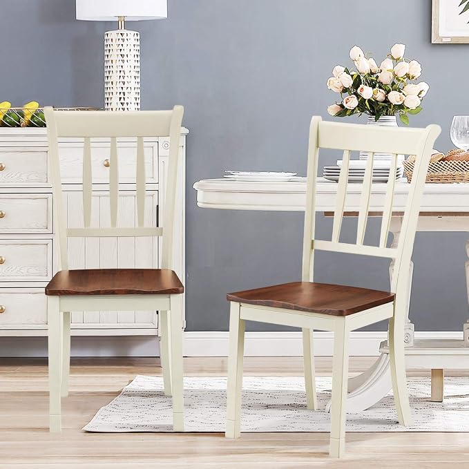 Giantex Wood Dining Chairs Set of 4, Armless Kitchen Chairs w/Solid Rubber Wood - Image 9