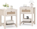 VOWNER Rattan Nightstands Set of 2 by VOWNER