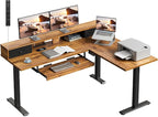Casaottima 59 Inch Electric L-Shaped Standing Desk by Casaottima