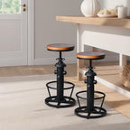 Rustic Industrial 3 Piece Bar Table Set - Image 8