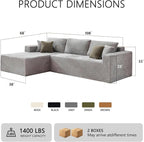 108" Boneless Couch Modular Sectional Sofa, L-Shaped Couch - Image 2