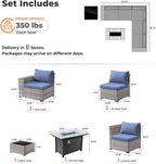 ovios 7 Pieces Patio Furniture Set, Outdoor Wicker Sectional Sofa - Image 8