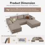 95" Cloud Sectional Couch U-Shaped Chaise - Image 2