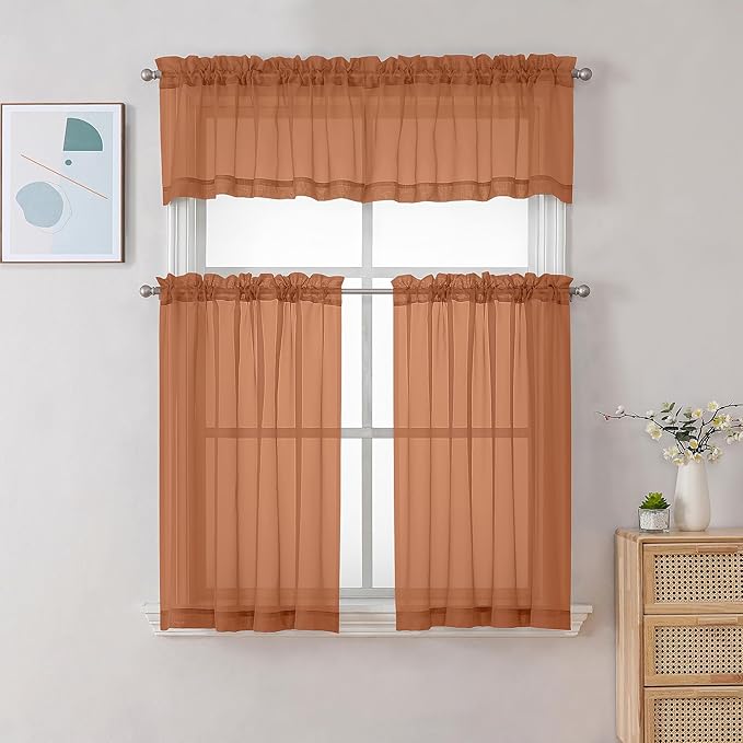 Chyhomenyc Orange Sheer Valances - Image 2