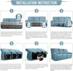 TAOCOCO Recliner Sofa Covers 8-Pieces Stretch Large Couch Covers - Image 6