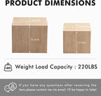 Square Nesting Tables for Living Room, Wood Travertine Veneer Nesting Coffee - Image 2