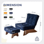 MAXYOYO Accent Chair with Ottoman Adjustable Backrest, Tufted Living Room Chair - Image 2