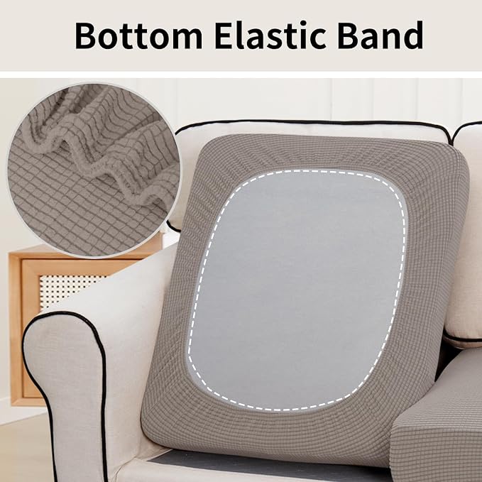 Easy-Going Stretch 2 Pieces Loveseat Couch Cushion Cover - Image 4