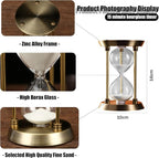 Embossed White Sand Metal Glass Hourglass - Image 4