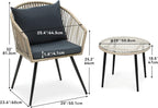 YITAHOME 3-Piece Outdoor Patio Furniture Wicker Bistro Set, All-Weather Rattan - Image 7