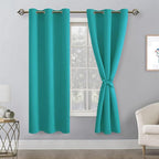 Blackout Curtains for Bedroom, Peacock Teal, 38 x 63 Inch, 2 Panels | Thermal - Image 8