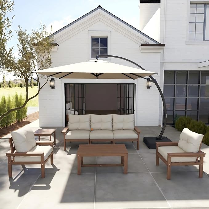 HDPE 7 Piece Patio Furniture Set, All-Weather Outdoor Couch Set by YourPerfectOutdoorEscape