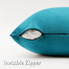 GIGIZAZA Teal Velvet Pillow Covers 16x16 Decorative Pillows Pack of 2 | Blue - Image 4