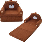 MOONBEEKI 2-in-1 Foldable Toddler Couch, Soft Sherpa Fabric by MOONBEEKI
