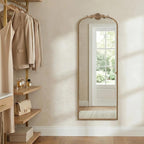 Besdomus Vintage Mirror Full Length: 21x56 French Gold Arched Full Body Mirror - Image 3
