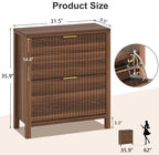 YOMILUVE Shoe Cabinet Storage for Entryway, Fluted Shoe Cabinet - Image 2