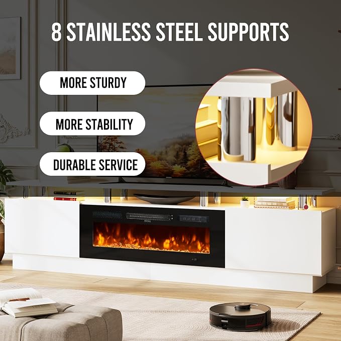 80" TV Stand & Media Console, Entertainment Center - Image 9