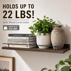 3-Piece Rustic Wood Floating Shelves - Image 4