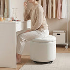 Furniliving Upholstered Button Tufted Round Ottoman - Image 4