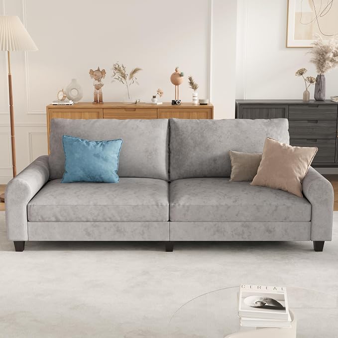 EASE MOOSE 70.6" Velvet Loveseat Sofa, Soft Deep Seat Couches - Image 4