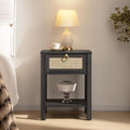 SICOTAS Rattan Nightstand, Rattan Decor Drawer by SICOTAS
