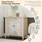 31" Modern Accent Cabinet with Storage, Storage Cabinet with 2 Carved Pattern - Image 3
