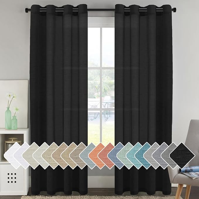 H.VERSAILTEX Linen Curtains Natural Blended Curtain Panels by HVERSAILTEX