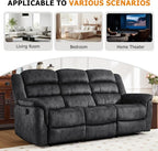 EBELLO 2 Pieces Reclining Couch Furniture Set, Soft Fabric Manual Recliner Sofa - Image 5