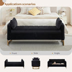 66" End of Bed Storage Bench King Size, Velvet Storage Benches - Image 9
