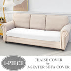 LA MEACK Couch Cushion Cover Chaise Lounge Cover Washable Separate Seat Chaise - Image 3