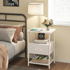 Fixwal Bedside Table with 3 Color Temperatures Bulb Attached, Nightstand with - Image 7