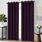 Yakamok Room Darkening Curtains 52x84 inch Length Dark Purple-Living Room | 2 - Image 3