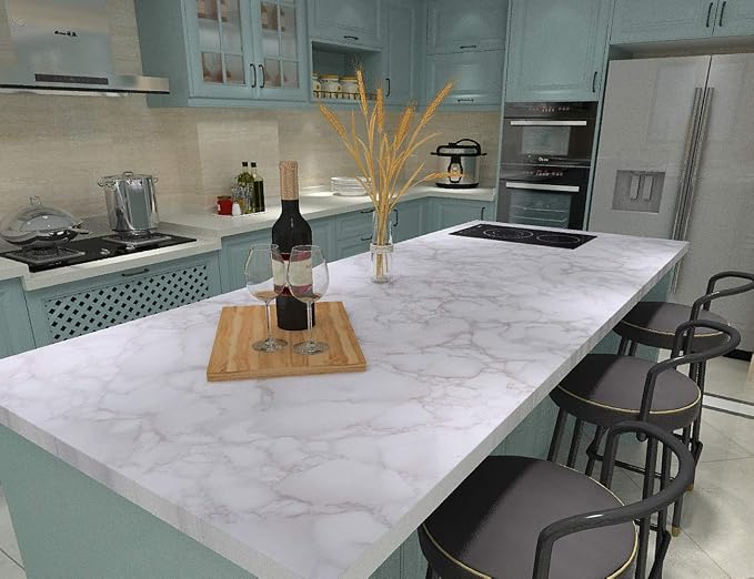 Art3d 17.7" W x 78.7" L Contact Paper Grey Marble - Image 3