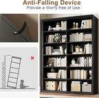 Rresyet 71.8" L *47.2“W Wooden Bookcase and Bookshelf – Extra Large Bookshelf - Image 5