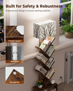 Evermagin Tree Bookshelf with Light, 6 Tier Small Bookcase, Narrow Floor - Image 6